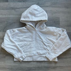 Cropped White TNA Hoodie